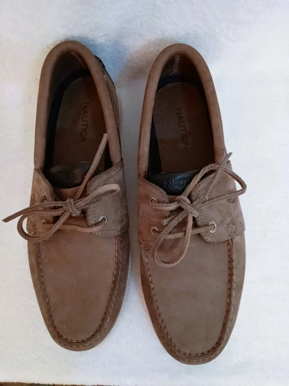 Nautica Nubuck Leather Boat Shoes Sz 11 M Brown NWOB
